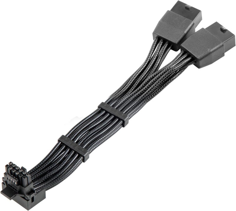 JOYJOM 12VHPWR 90 Degree Adapter to 2X 8Pin: 16AWG 16 PIN GPU Right Angle PCI-E 5.0 Extension for for Graphic Card GPU 12+4pin RTX 3090Ti 4070Ti 4080 4090 (Type B) - Image 1